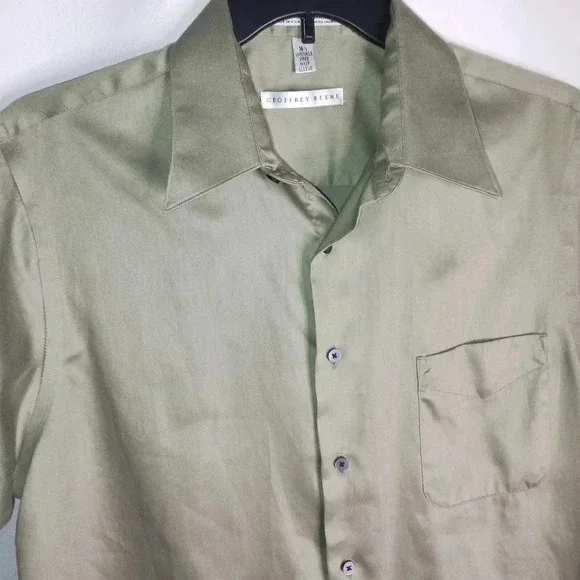 geoffrey beene short sleeve dress shirts Geoffrey Beene Short Sleeve Casual Business Dress Shirt Mens Medium Gray